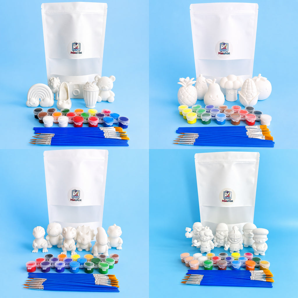 Big Party Theme Paint Party Kit – 24 DIY 3D Printed Miniatures with Paint