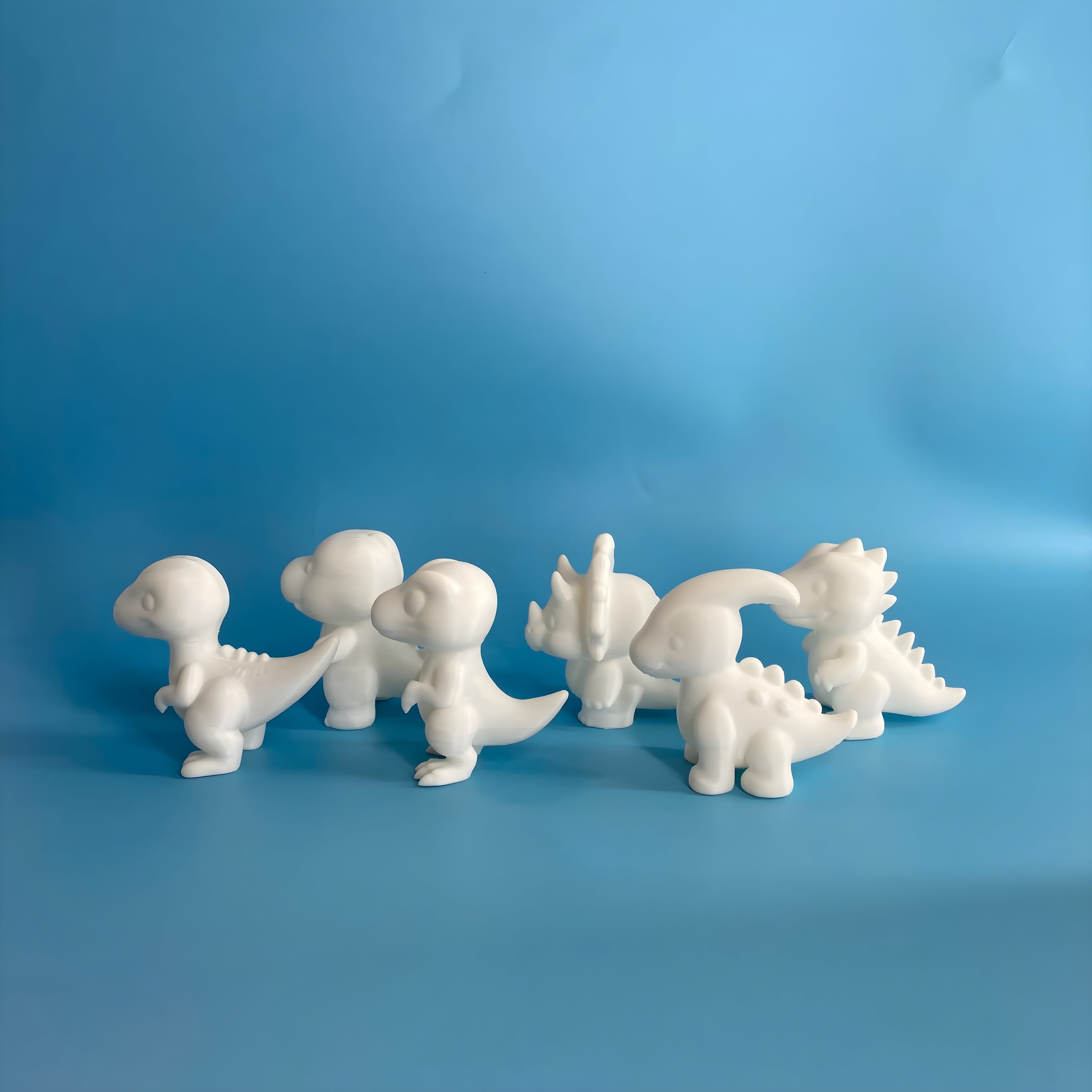 Dino Theme Paint Party Kit – 6 DIY 3D Printed Miniatures with Paint