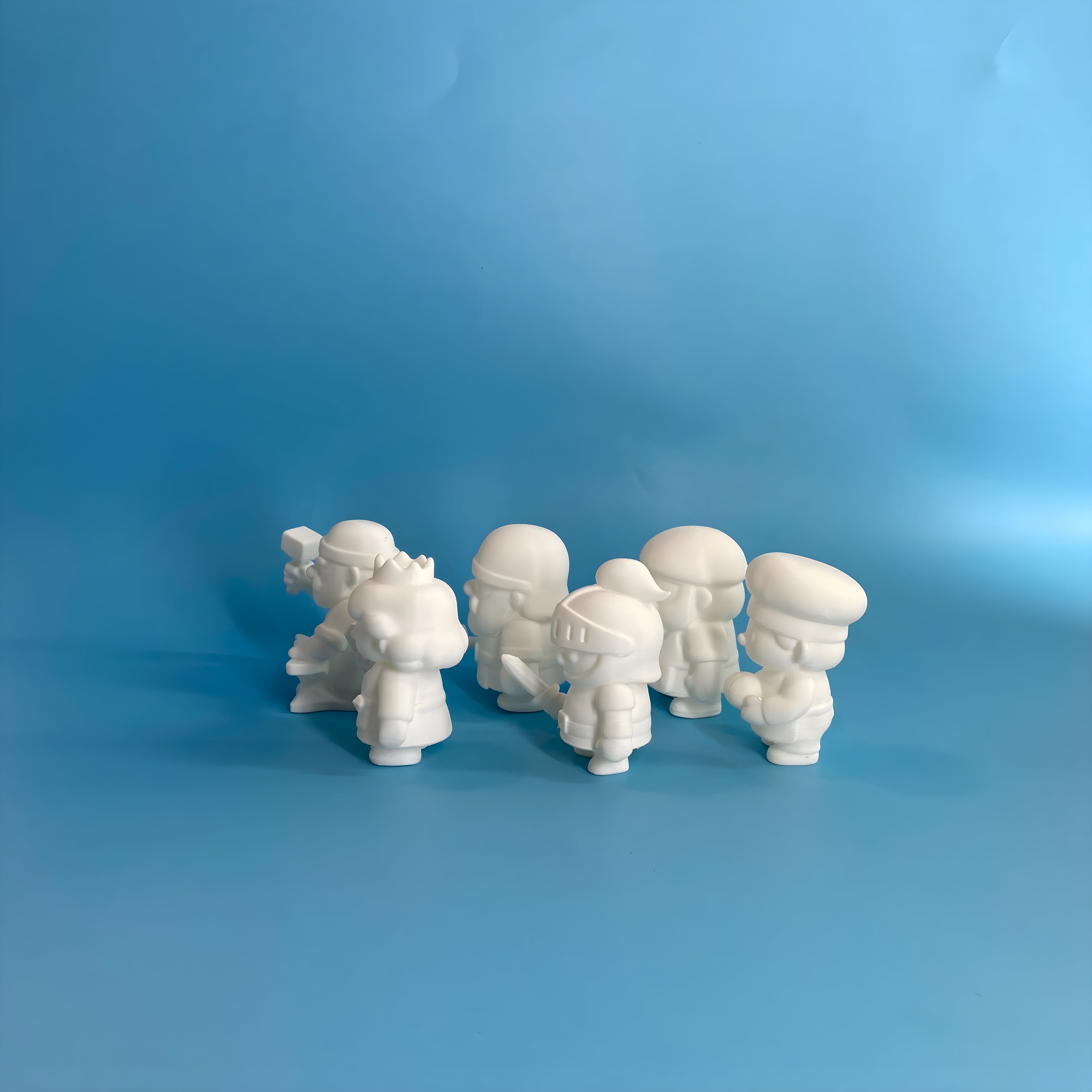 Village Theme Paint Party Kit – 6 DIY 3D Printed Miniatures with Paint