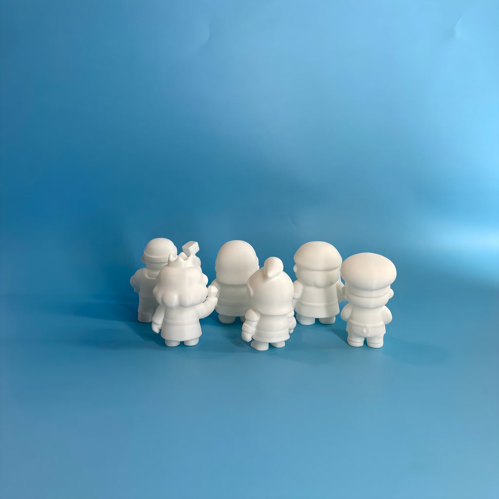 Village Theme Paint Party Kit – 6 DIY 3D Printed Miniatures with Paint
